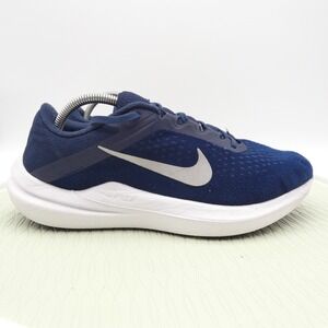 Nike Air Winflo 10 Mens Road Running Shoes Navy Blue Lace Up Athletic Sneakers